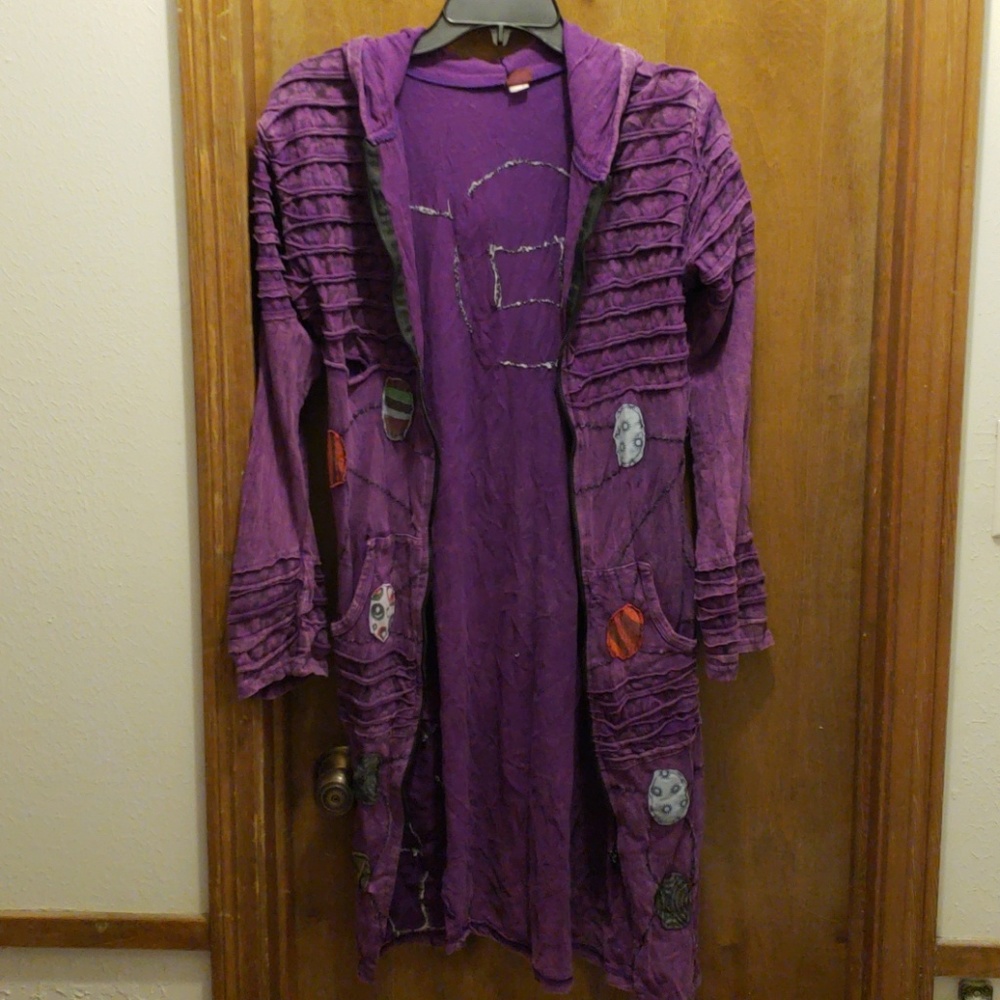 Boho/hippie long purple jacket